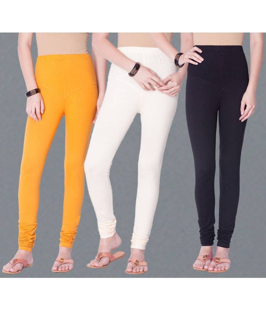     			Dollar Missy - Multicoloured Cotton Blend Women's Churidar ( Pack of 3 )