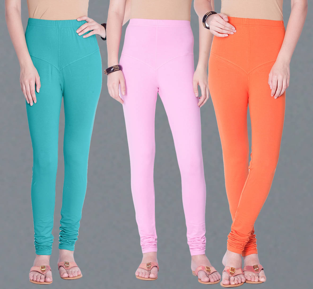 Dollar Missy - Multicoloured Cotton Blend Women's Churidar ( Pack of 3 )     			Dollar Missy - Multicoloured Cotton Blend Women's Churidar ( Pack of 3 )