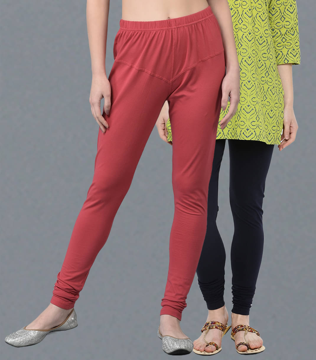 Dollar Missy - Multicoloured Cotton Blend Women's Churidar ( Pack of 2 )     			Dollar Missy - Multicoloured Cotton Blend Women's Churidar ( Pack of 2 )