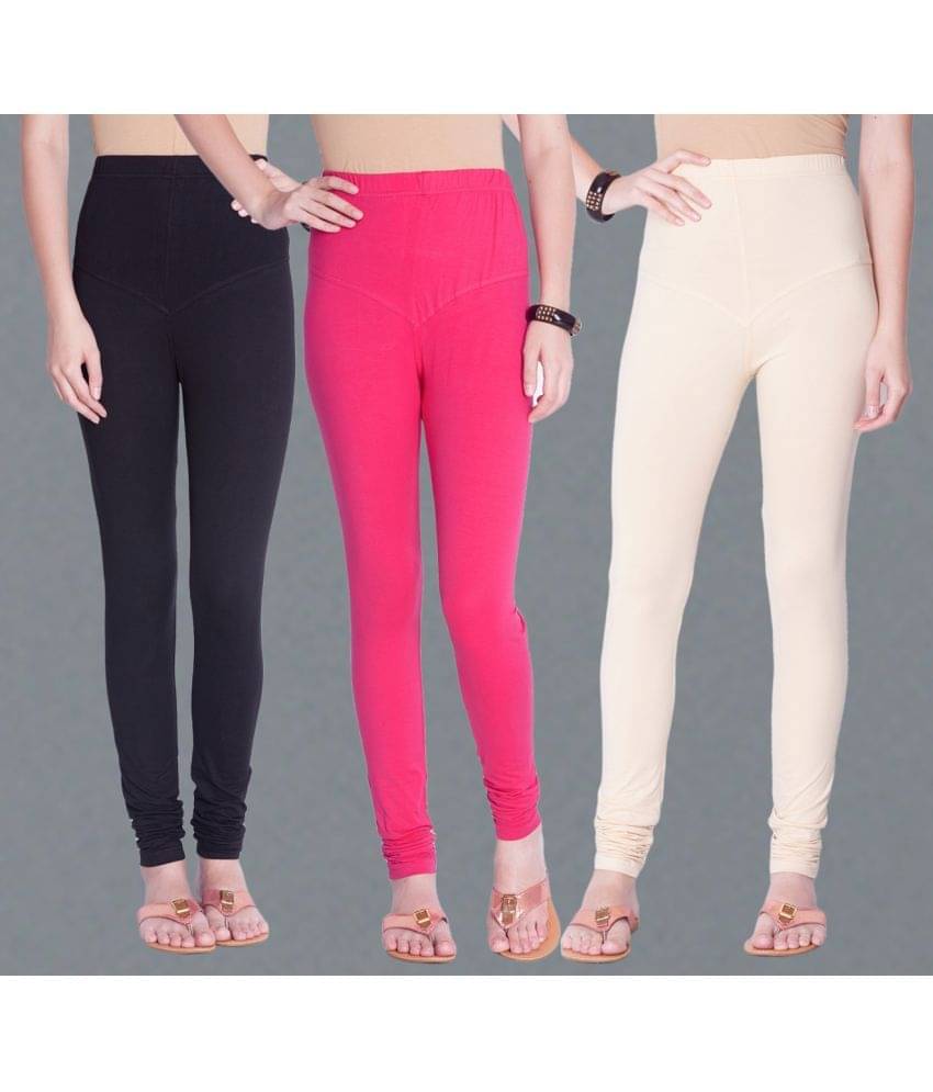 Dollar Missy - Multicoloured Cotton Blend Women's Churidar ( Pack of 3 ) Dollar Missy - Multicoloured Cotton Blend Women's Churidar ( Pack of 3 )