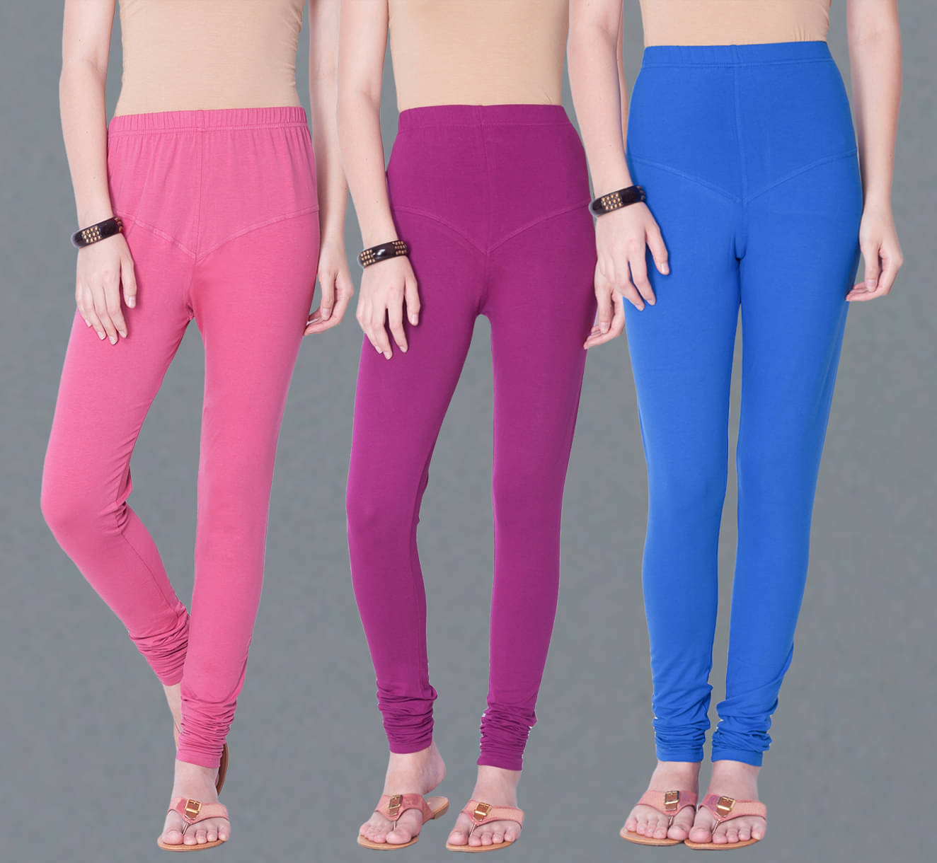 Dollar Missy - Multicoloured Cotton Blend Women's Churidar ( Pack of 3 )     			Dollar Missy - Multicoloured Cotton Blend Women's Churidar ( Pack of 3 )