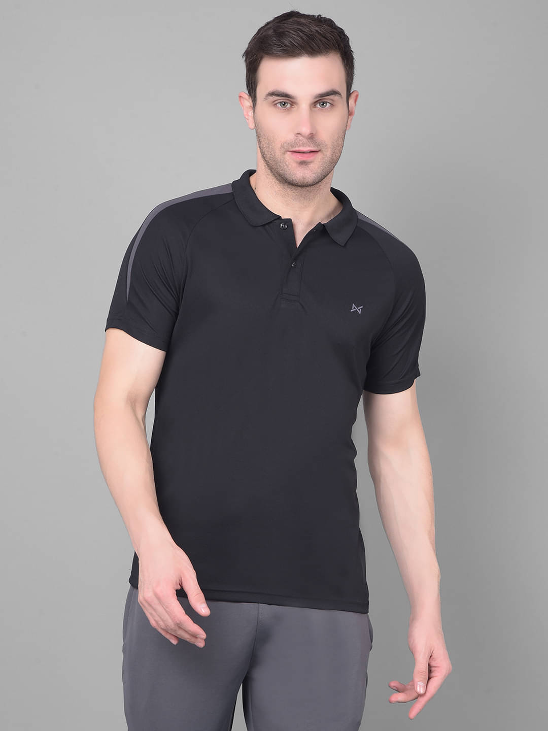 Force NXT Black Polyester Regular Fit Men's Sports Polo T-Shirt ( Pack of 1 ) Force NXT Black Polyester Regular Fit Men's Sports Polo T-Shirt ( Pack of 1 )