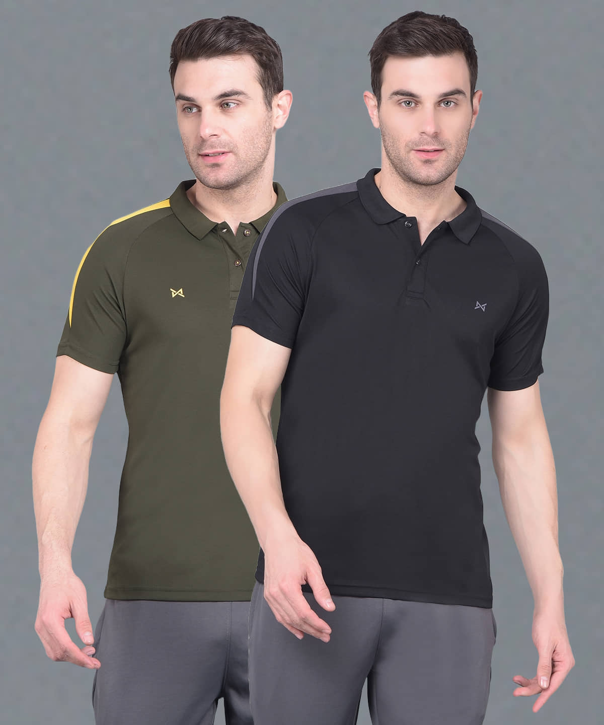 Force NXT Multi Polyester Regular Fit Men's Sports Polo T-Shirt ( Pack of 2 )