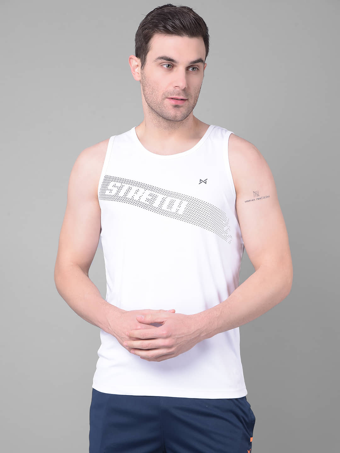 Force NXT Pack of 1 Polyester Gym Vest For Men ( White ) - Nightwear & Loungewear | Buy online on ZillyBuy