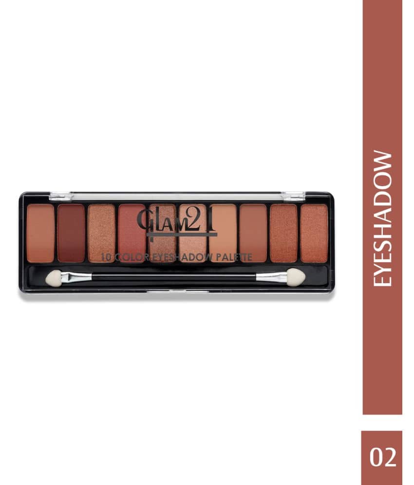 Glam21 10 Color Eyeshadow Palette LongLasting mattes and creamy shimmers 13.5g Shade-04 - Makeup - Eyes | Buy online on ZillyBuy