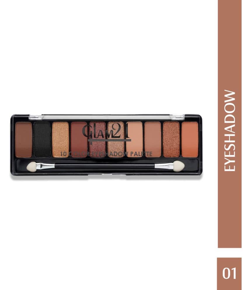 Glam21 10 Color Eyeshadow Palette LongLasting mattes and creamy shimmers 13.5g Shade-04 - Makeup - Eyes | Buy online on ZillyBuy