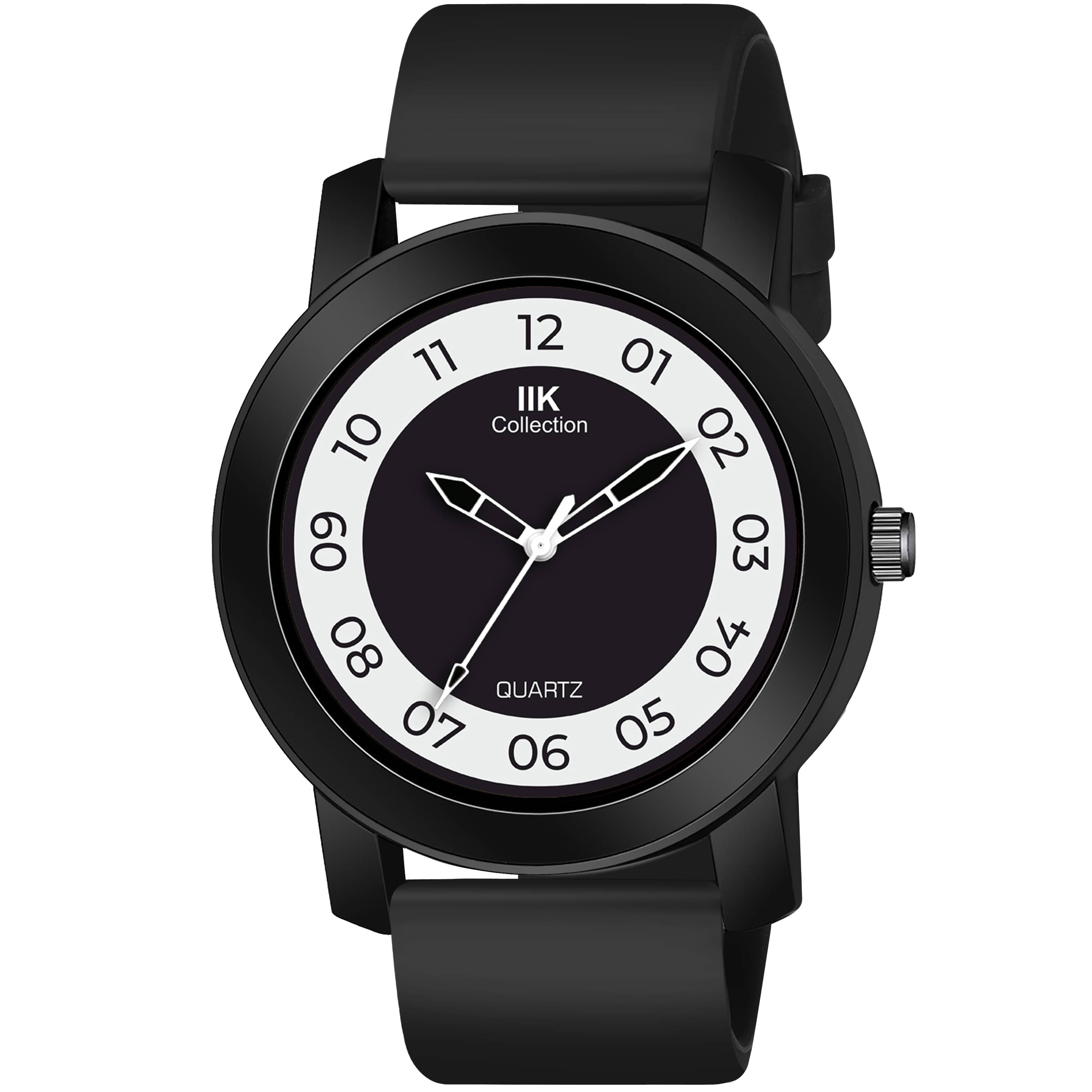     			IIK COLLECTION Black Silicon Analog Men's Watch