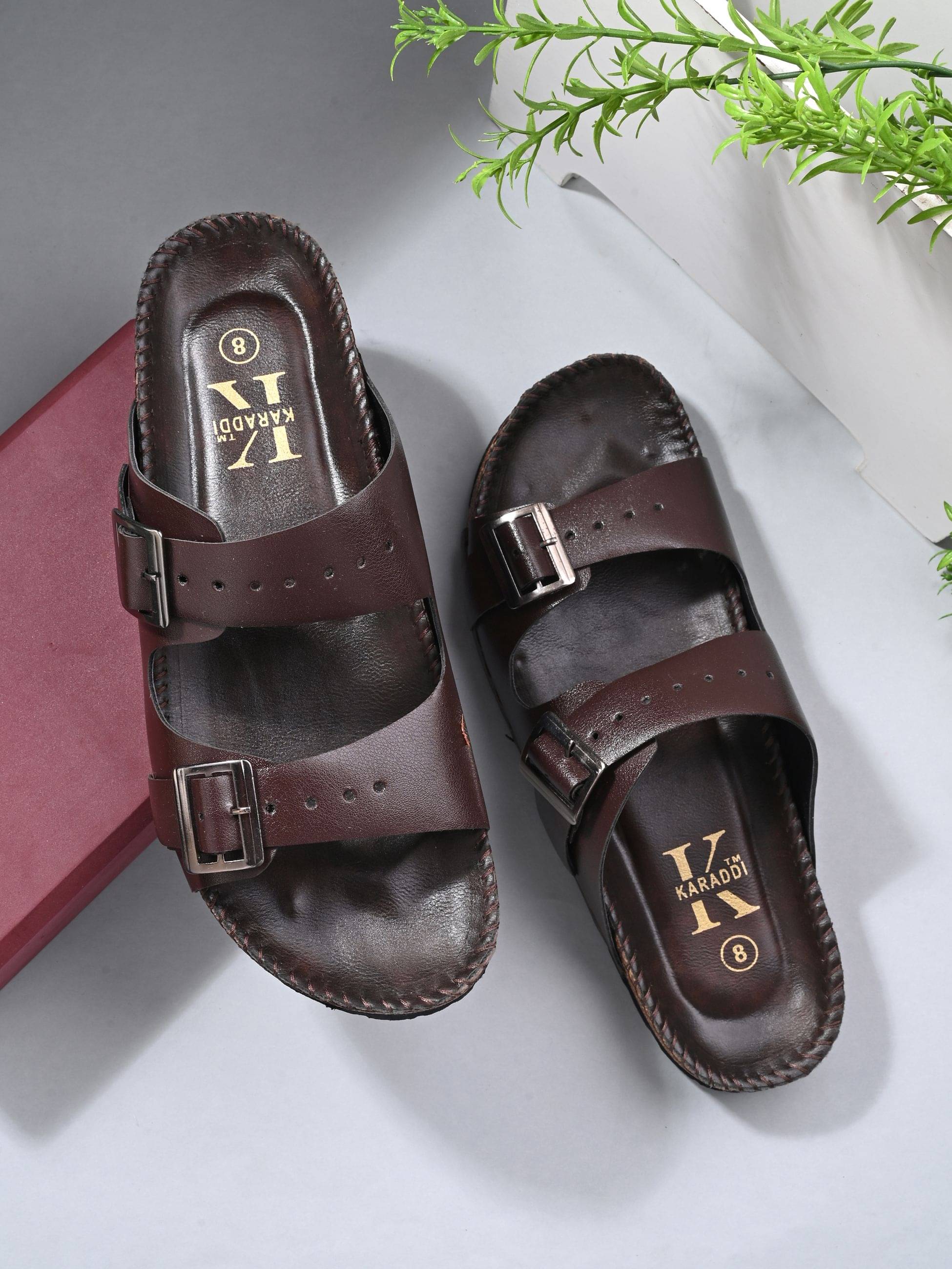     			KARADDI Brown Men's Daily Slipper