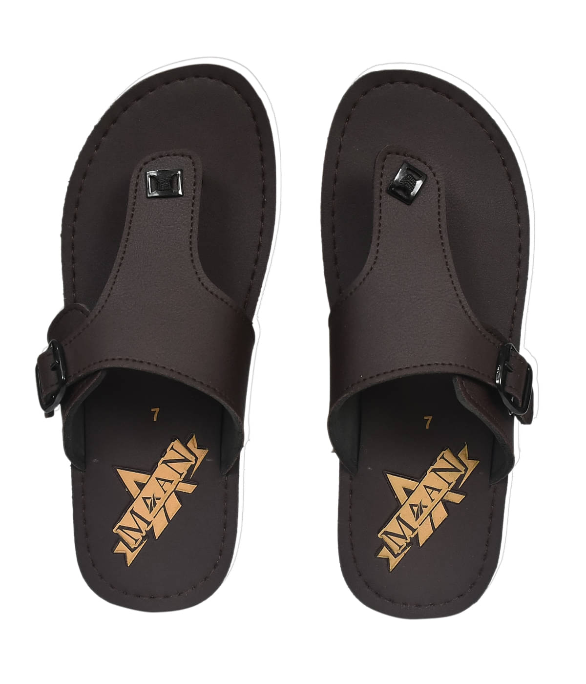     			MAAN Brown Men's Thong Flip Flop