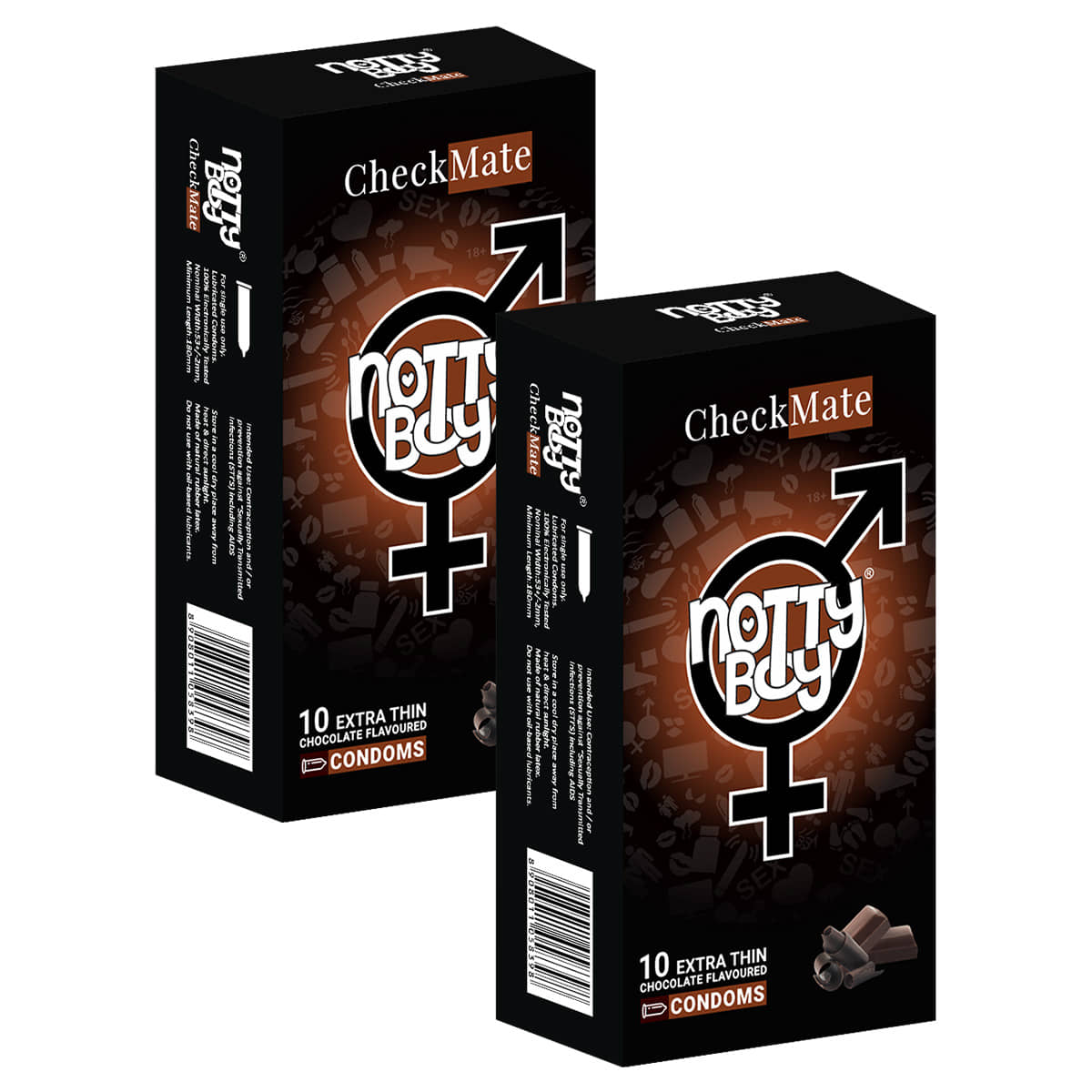 NottyBoy Delicious Chocolate Flavoure Condoms For Men - 20 Units
