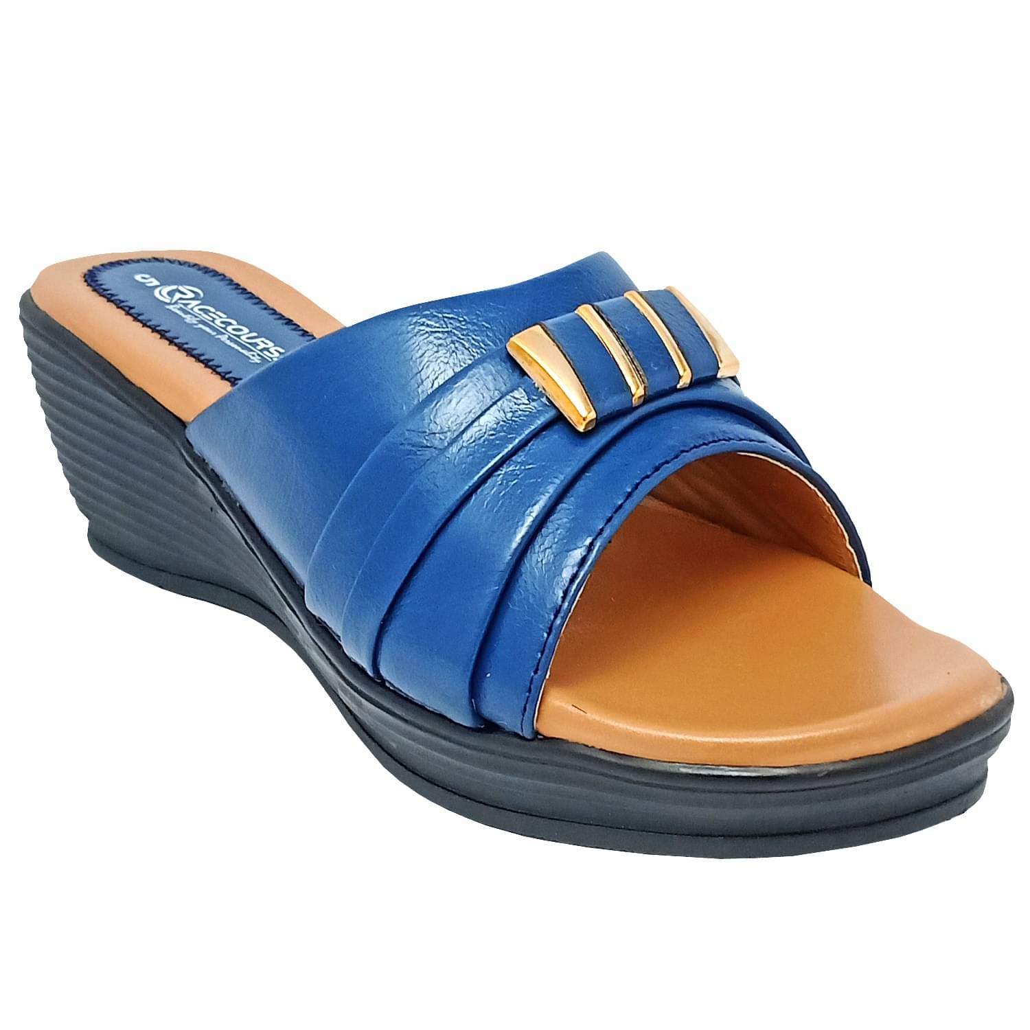 Racecourse Blue Women's Slip On Heels     			Racecourse Blue Women's Slip On Heels