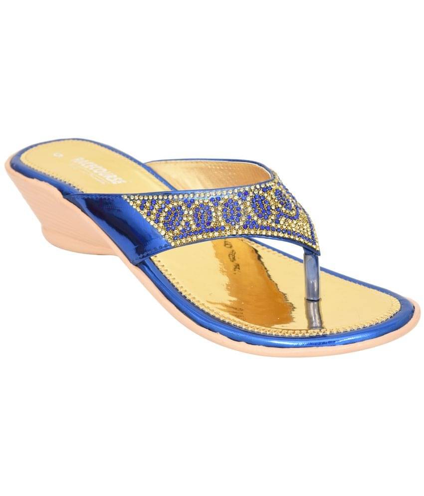     			Racecourse Blue Women's Slip On Heels