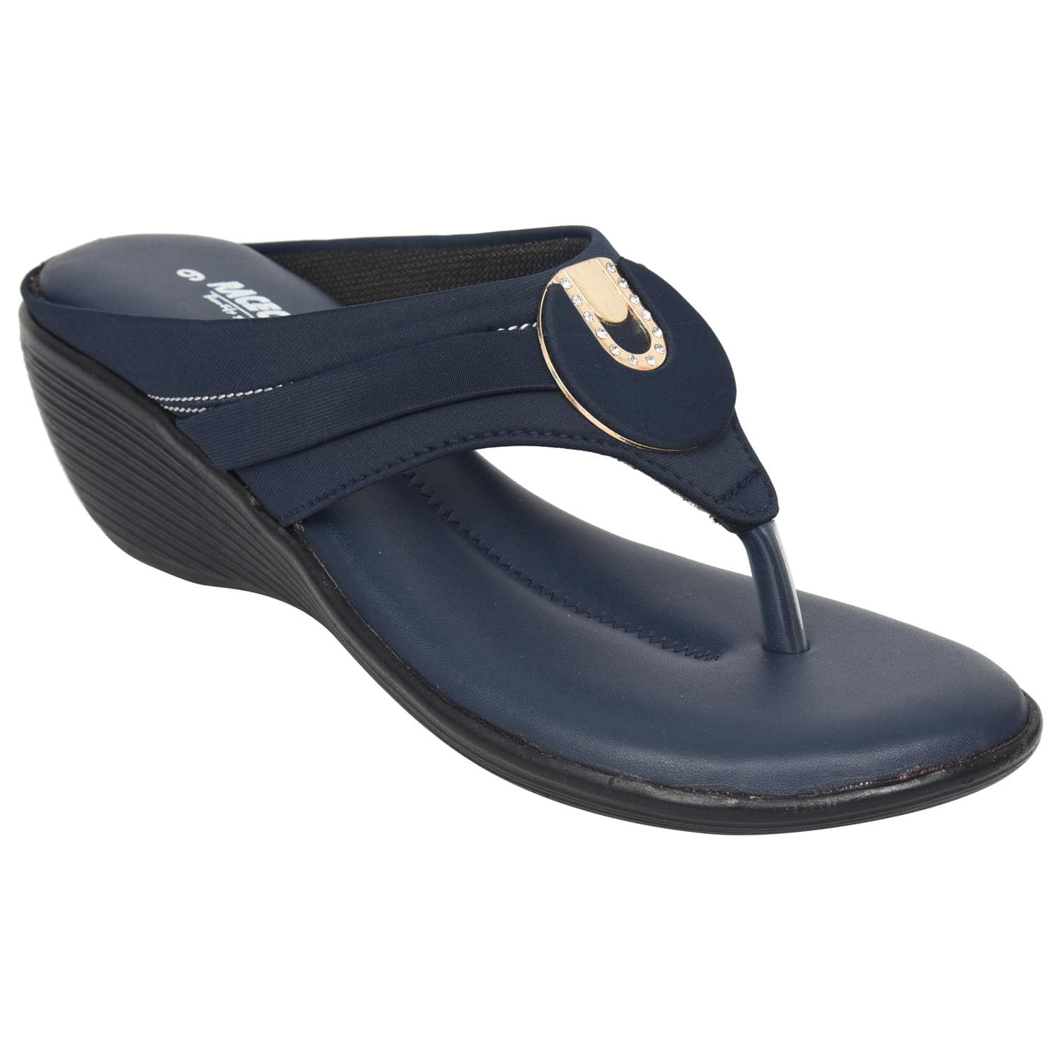     			Racecourse Blue Women's Slip On Heels
