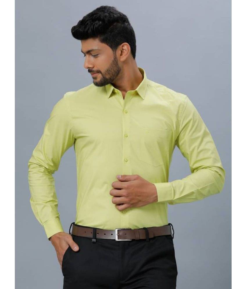 Ramraj cotton Cotton Blend Slim Fit Solids Full Sleeves Men's Casual Shirt - Lime Green ( Pack of 1 ) Ramraj cotton Cotton Blend Slim Fit Solids Full Sleeves Men's Casual Shirt - Lime Green ( Pack of 1 )