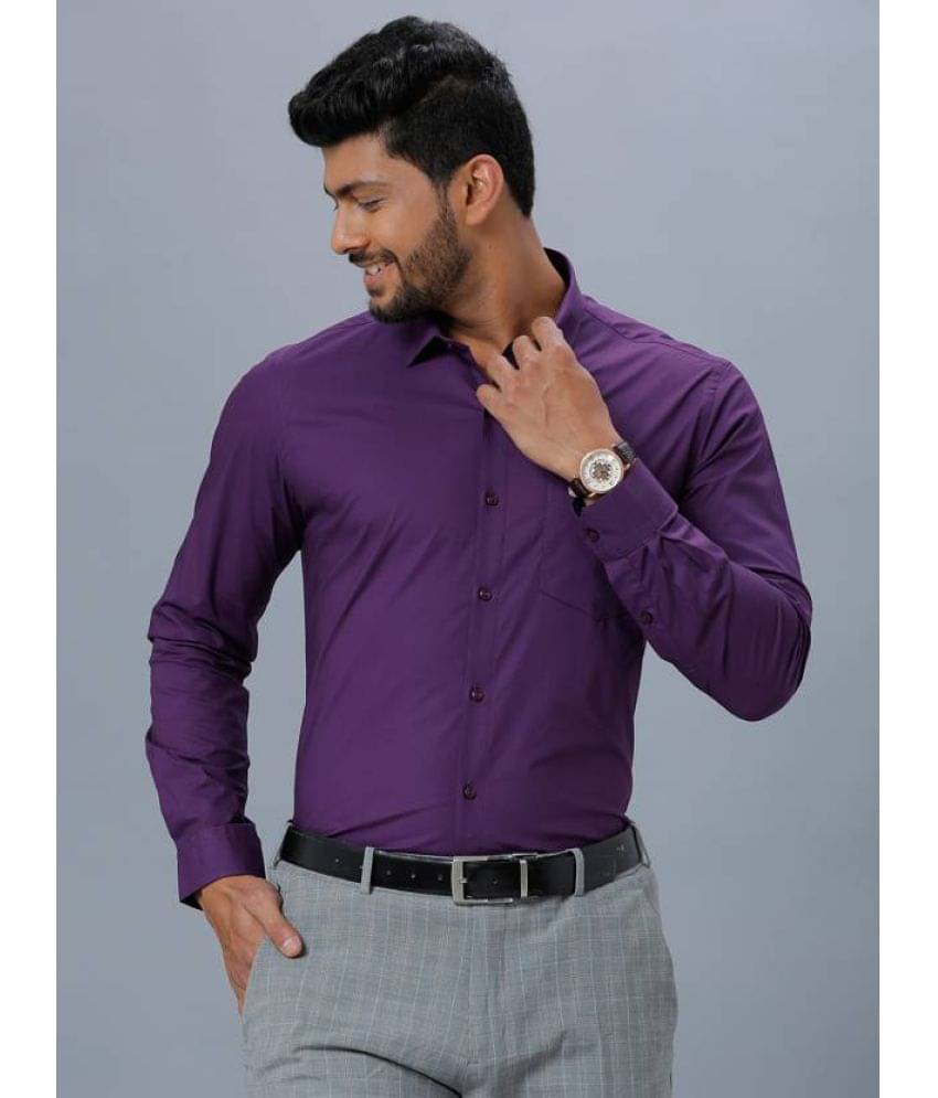 Ramraj cotton Cotton Blend Slim Fit Solids Full Sleeves Men's Casual Shirt - Purple ( Pack of 1 )     			Ramraj cotton Cotton Blend Slim Fit Solids Full Sleeves Men's Casual Shirt - Purple ( Pack of 1 )