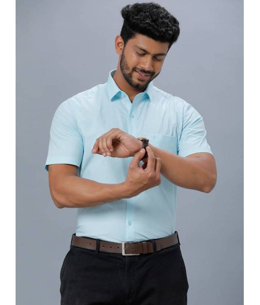     			Ramraj cotton Cotton Blend Slim Fit Solids Half Sleeves Men's Casual Shirt - Sea Green ( Pack of 1 )
