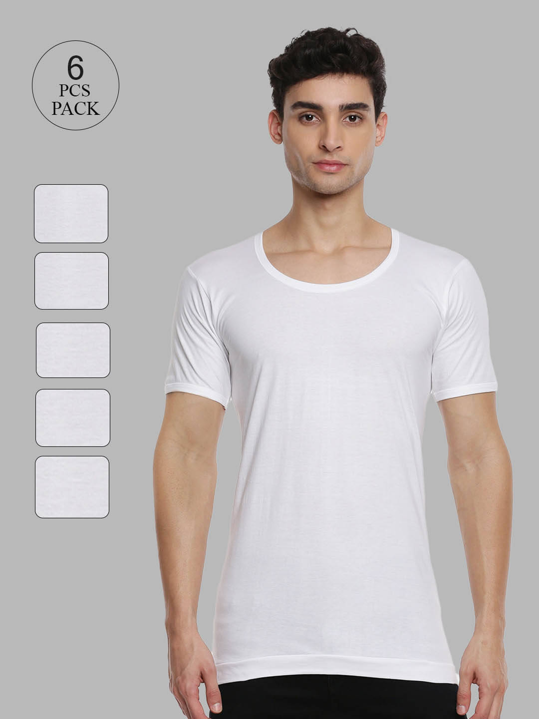 Ramraj cotton Pack of 6 Cotton Half Sleeve vest For Men ( White ) Ramraj cotton Pack of 6 Cotton Half Sleeve vest For Men ( White )