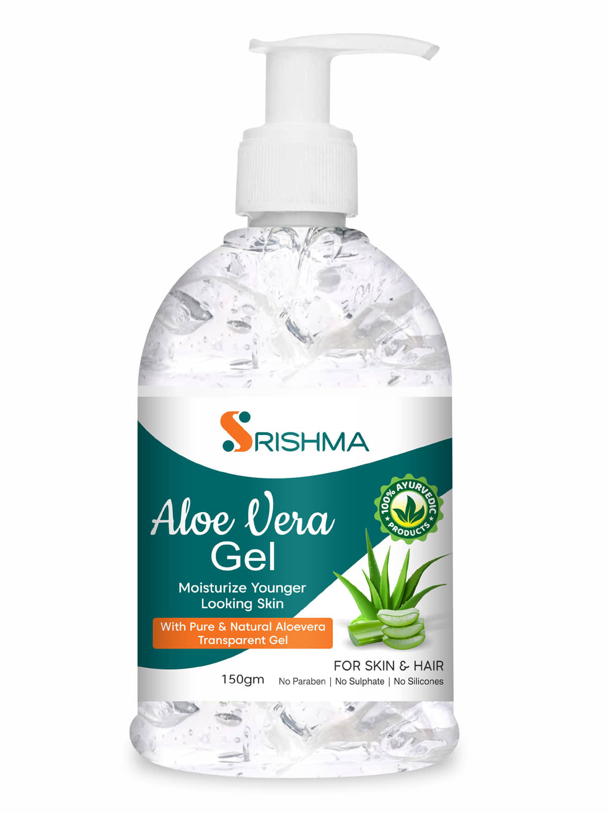 Srishma Aloe Vera Gel for Skin Acne, Scars, Dark spots Face & Hair Care (150 g)