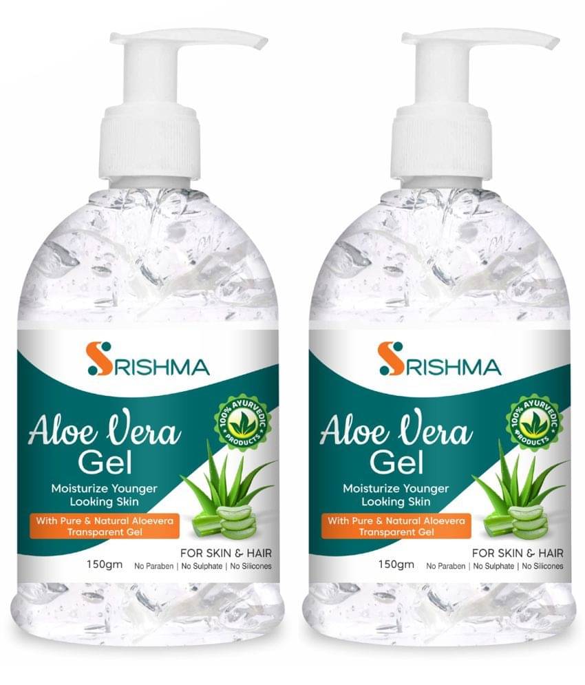     			Srishma 100% Pure Aloe Vera Gel for Glowing Face, Skin & Hair 150 gm each (Pack of 2)