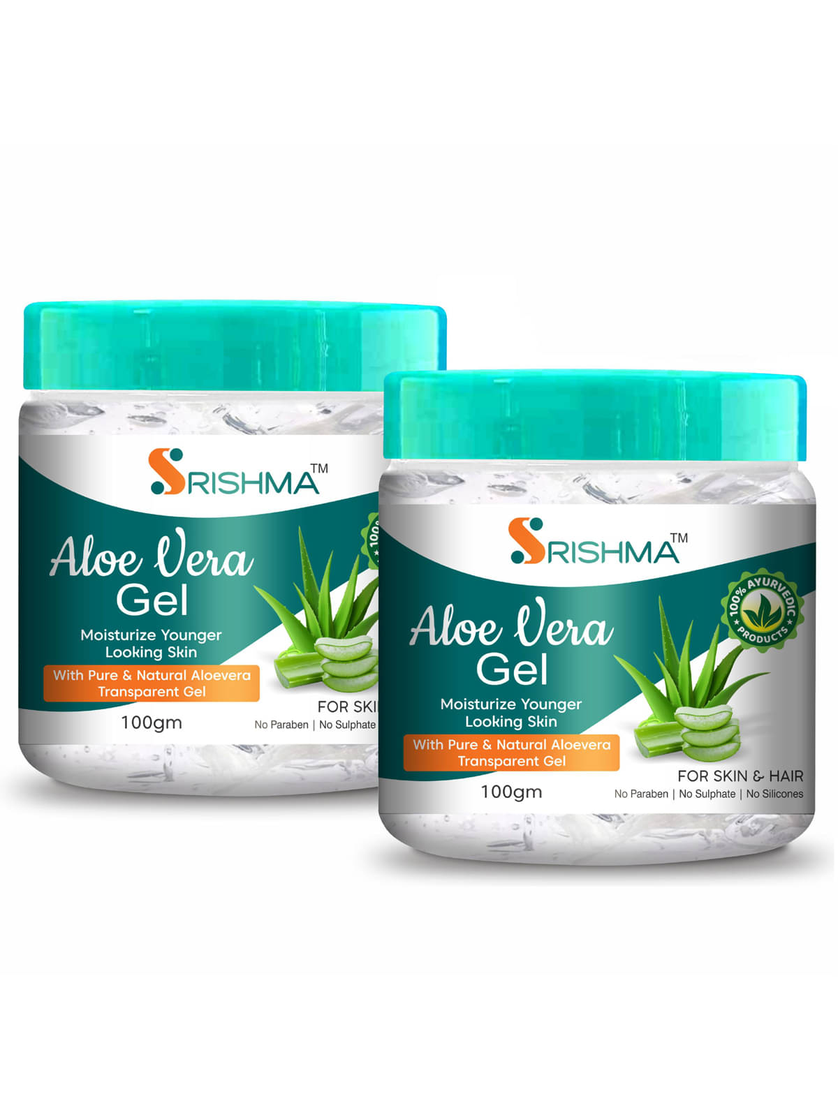     			Srishma Aloe Vera Gel Moisturizing Remove Dead Skin Natural glow 100 gm each (Pack of 2)