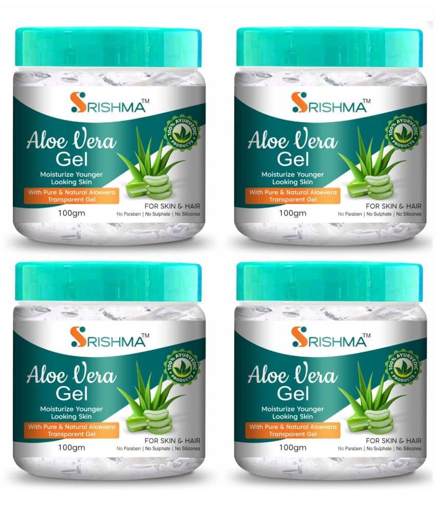 Srishma 100% Pure Aloe Vera Gel for glowing Face, Skin & Hair 100 gm each
