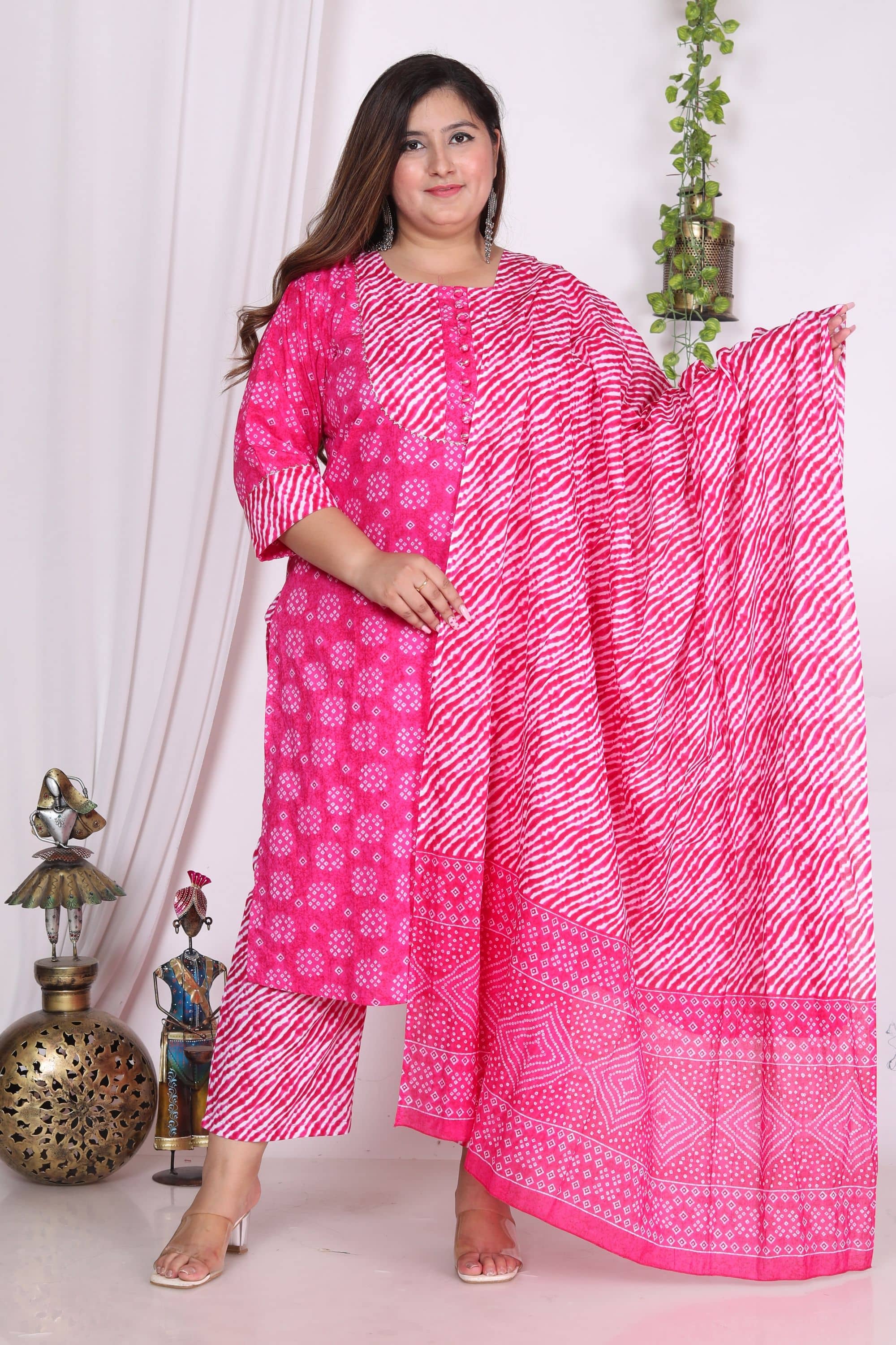 Swasti Cotton Printed Straight Women's Kurti - Pink ( Pack of 1 ) - Kurtis, Tunics | Buy online on ZillyBuy