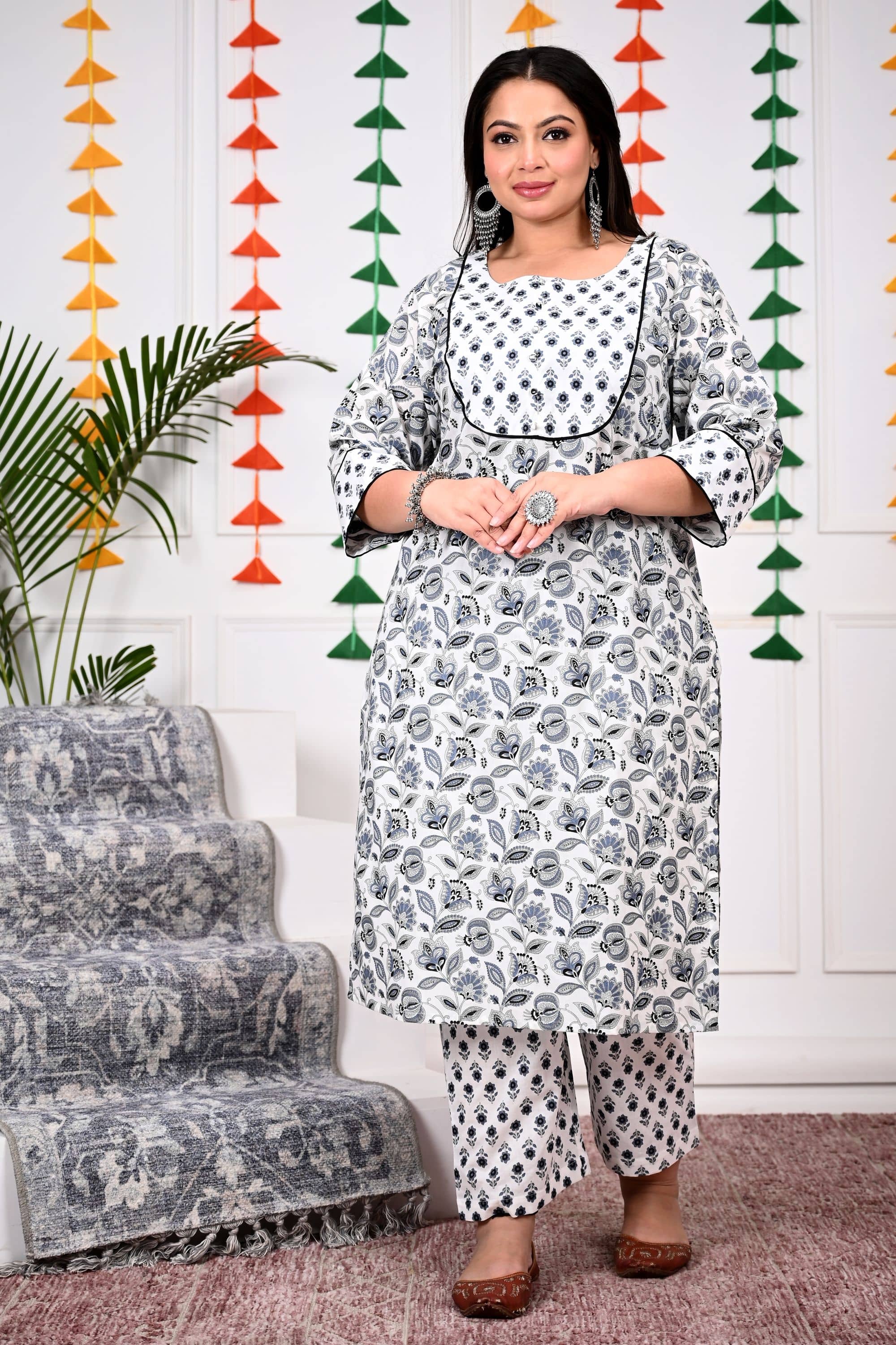 Swasti Cotton Printed Straight Women's Kurti - White ( Pack of 1 ) - Kurtis, Tunics | Buy online on ZillyBuy