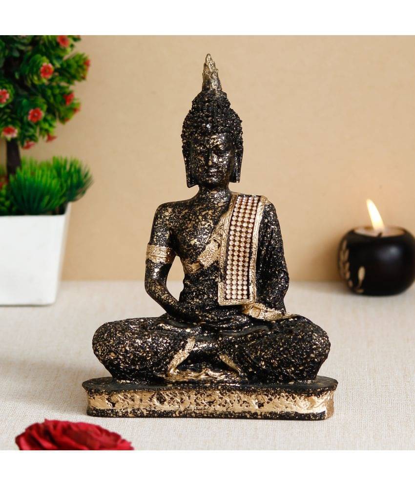 eCraftIndia Black & Gold-Toned Meditating Lord Buddha Handcrafted Decorative Showpiece eCraftIndia Black & Gold-Toned Meditating Lord Buddha Handcrafted Decorative Showpiece