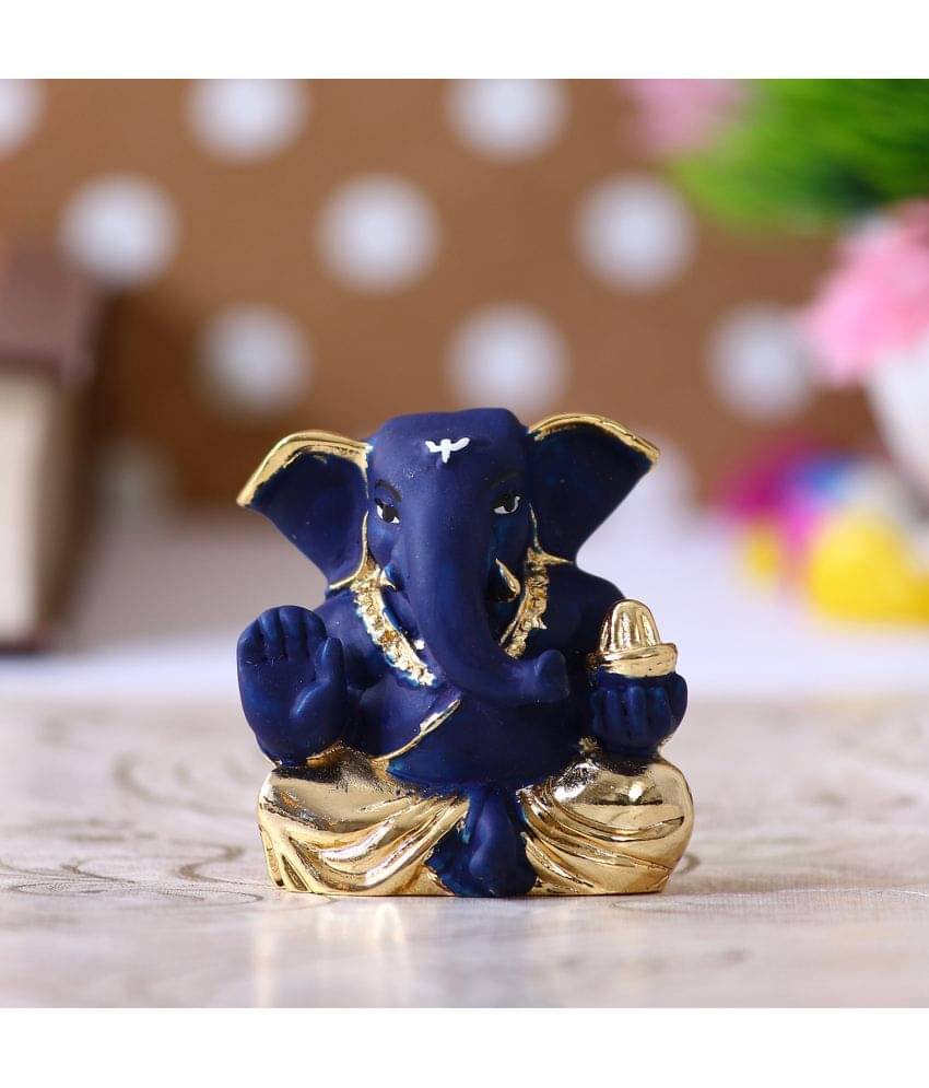 eCraftIndia Blue & Gold Toned Handcrafted Appu Ganesha Decorative Showpiece eCraftIndia Blue & Gold Toned Handcrafted Appu Ganesha Decorative Showpiece