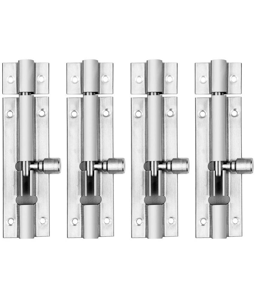     			Atlantic Morden Plain Tower bolt 6 inch (Stainless Steel, Two Tone Silver, Pack of 4 Piece)