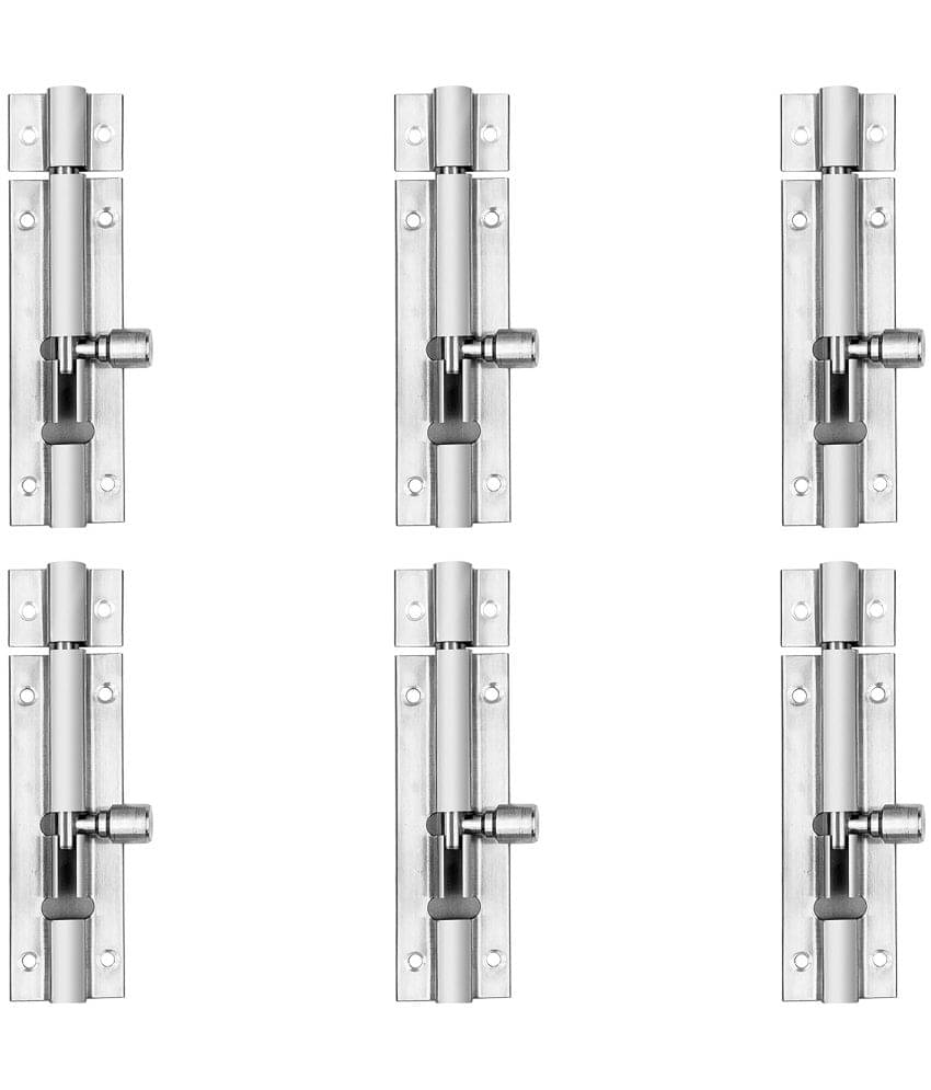Atlantic Morden Plain Tower bolt 6 inch (Stainless Steel, Two Tone Silver, Pack of 6 Piece) Atlantic Morden Plain Tower bolt 6 inch (Stainless Steel, Two Tone Silver, Pack of 6 Piece)