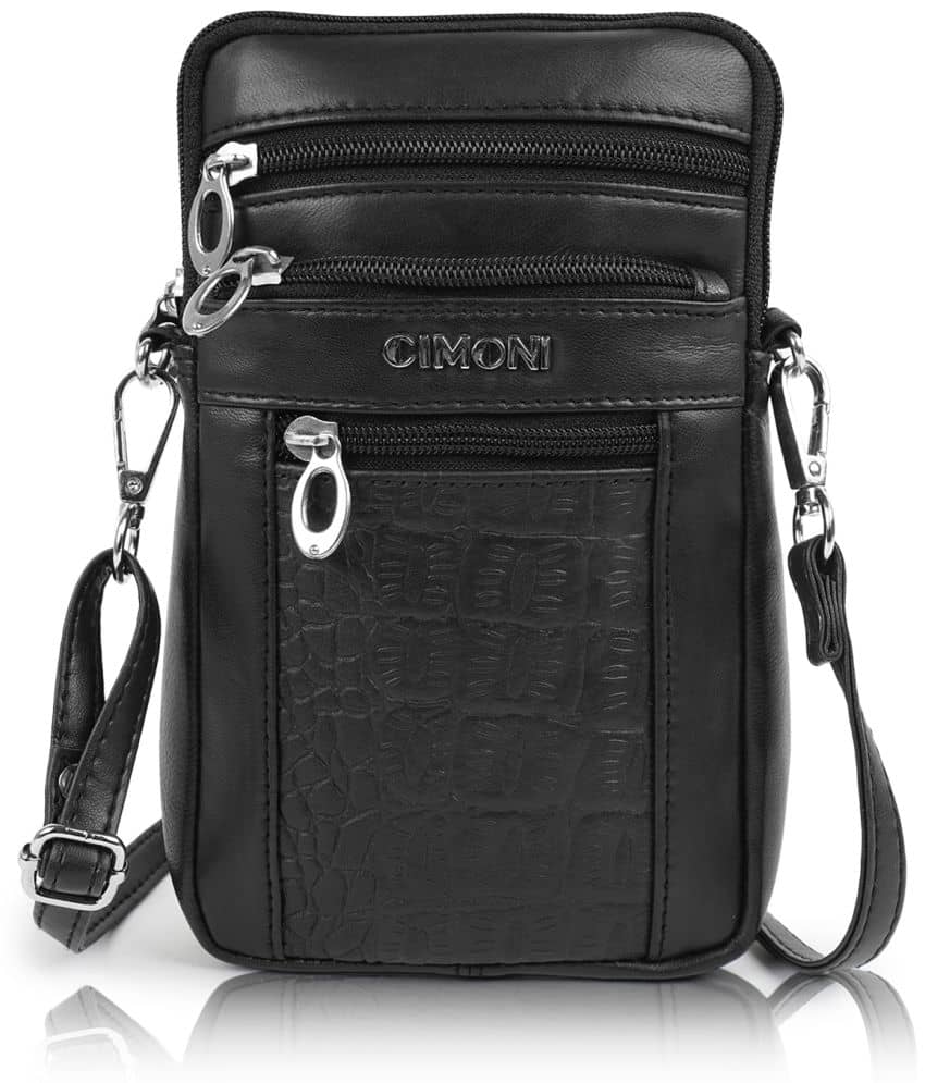 CIMONI Sling Bag Faux Leather Set of 1 ( Black ) - Handbags | Buy online on ZillyBuy