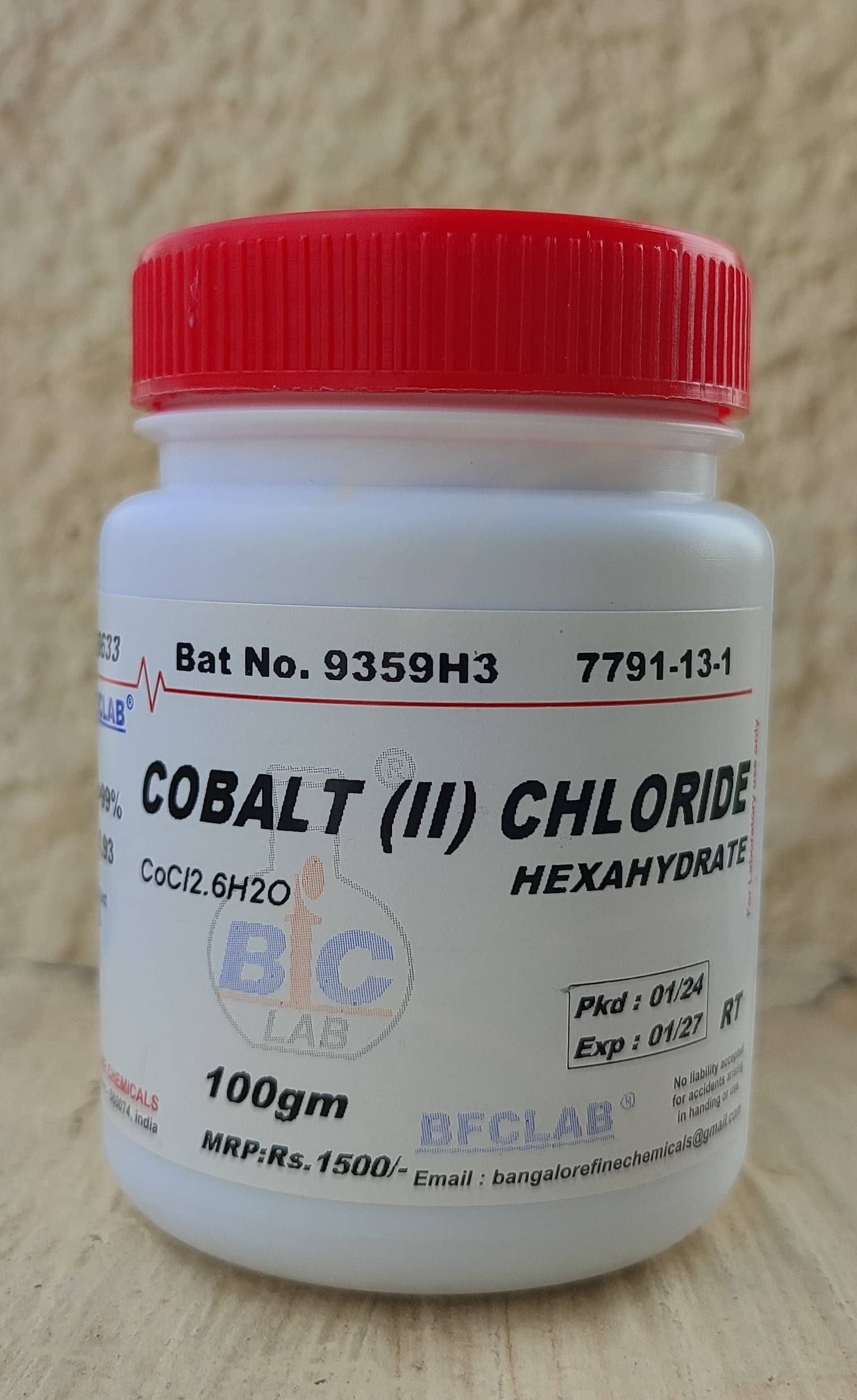     			COBALT (II) CHLORIDE LR - 100gm