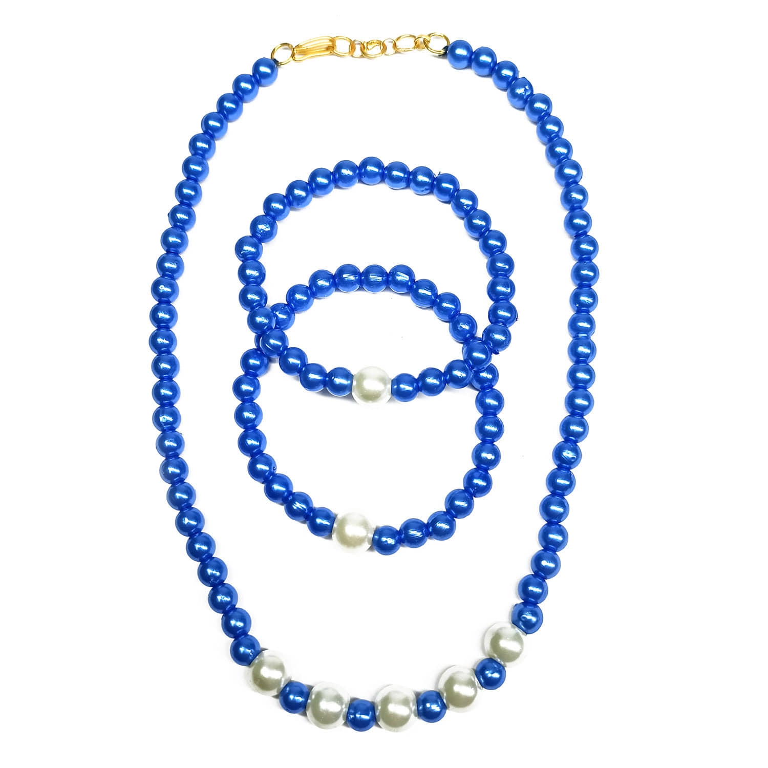 DAIVYA WELLNESS Blue Pearls Necklace ( Pack of 1 )