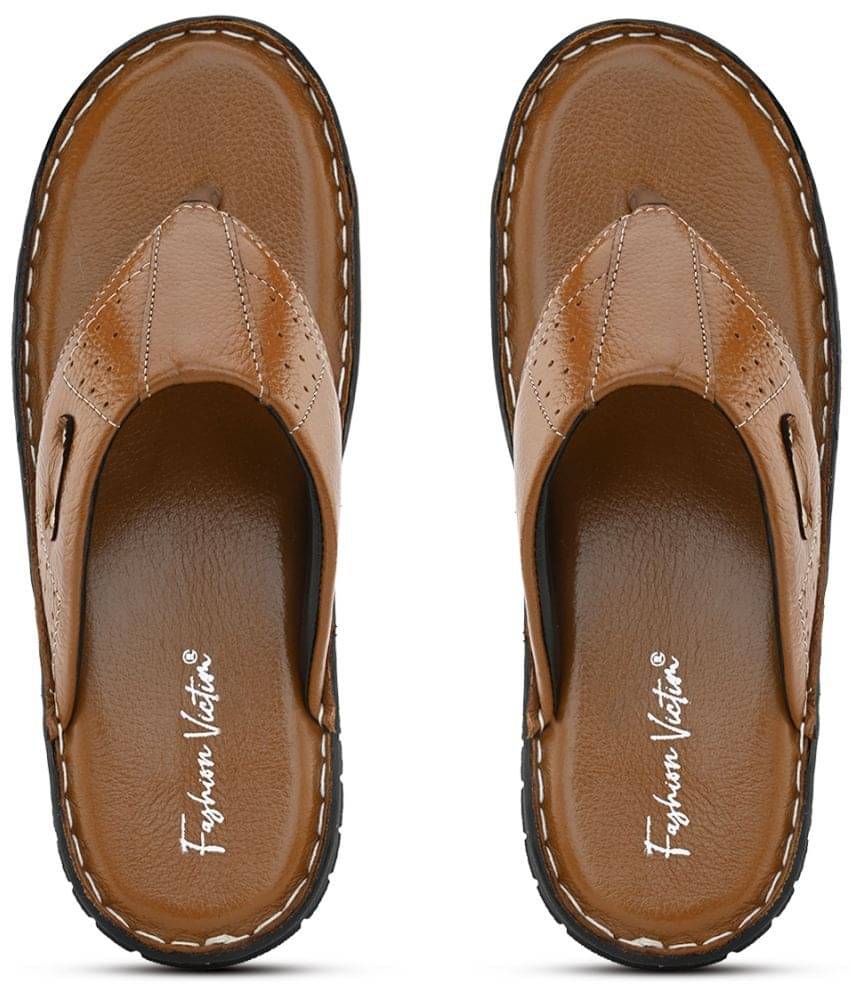    			Fashion Victim Brown Men's Thong Flip Flop