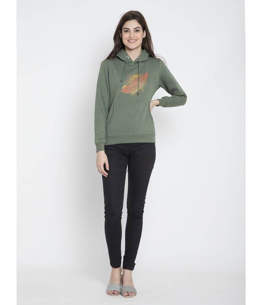 Flosberry Fleece Women's Hooded Sweatshirt ( Green ) Flosberry Fleece Women's Hooded Sweatshirt ( Green )