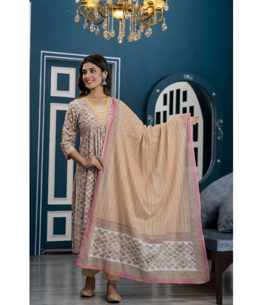 Frionkandy Cotton Printed Kurti With Pants Women's Stitched Salwar Suit - Multicolor ( Pack of 1 ) Frionkandy Cotton Printed Kurti With Pants Women's Stitched Salwar Suit - Multicolor ( Pack of 1 )