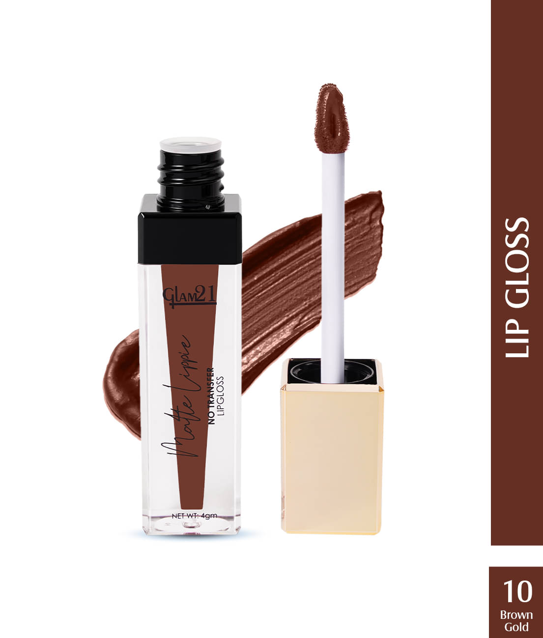     			Glam21 Matte Lippie No Transfer Lip Gloss Lightweight & Easy to Apply Matte Finish Brown Gold10