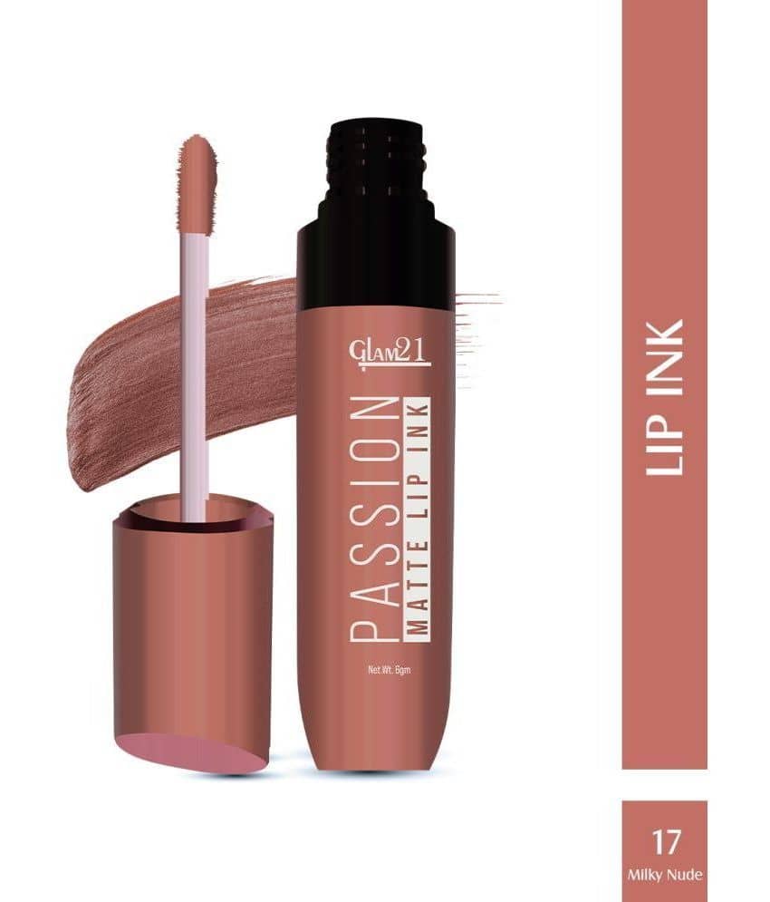 Glam21 Passion Matte Lip Ink Upto 12Hour Color Stay Lightweight & Comfortable 6gm Brick Pink-08