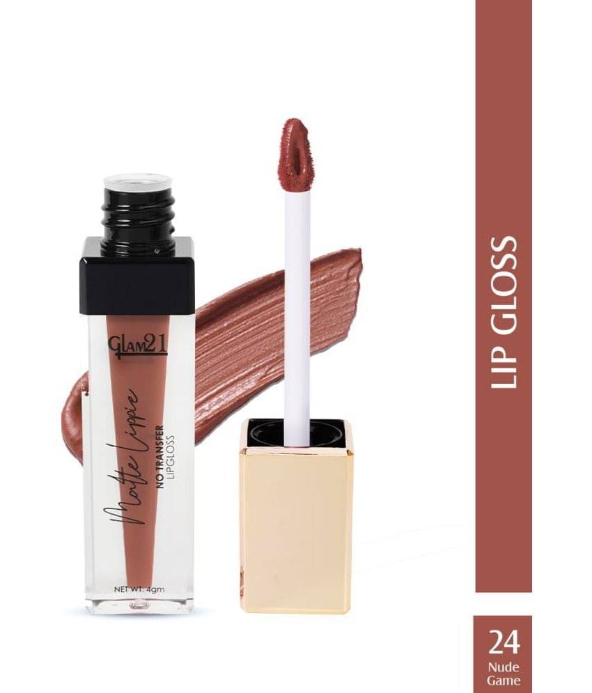     			Glam21 Matte Lippie No Transfer Lip Gloss Lightweight & Easy to Apply Matte Finish Nude Game24