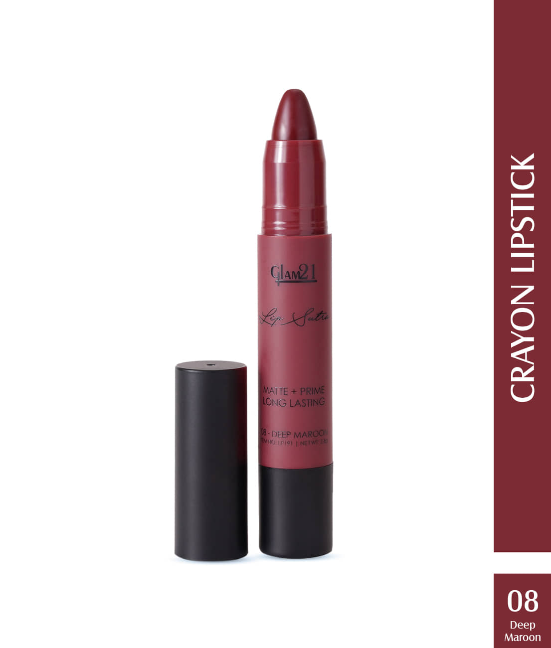 Glam21 Lip Sutra NonTransfer Crayon Lipstick Lightweight & Comfortable 2.8g French Wine-07