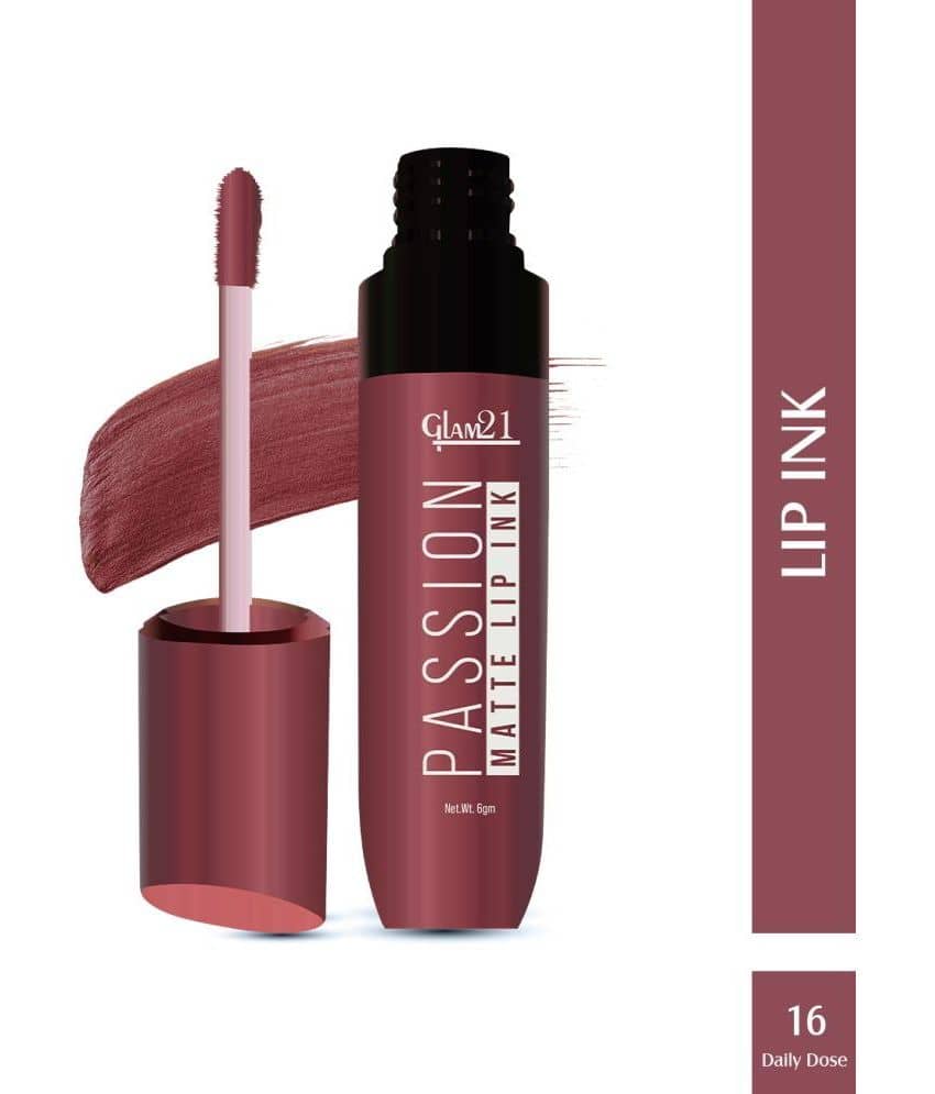 Glam21 Passion Matte Lip Ink Upto 12Hour Color Stay Lightweight & Comfortable 6gm Brick Pink-08