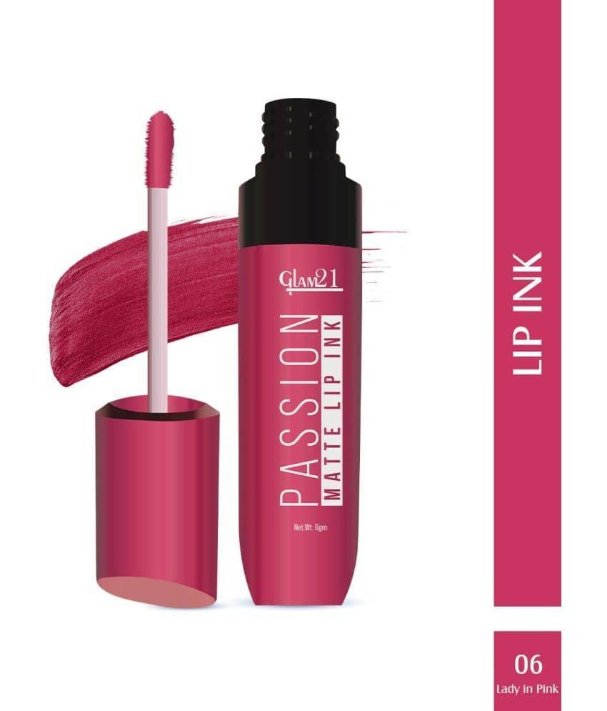 Glam21 Passion Matte Lip Ink Upto 12Hour Color Stay Lightweight & Comfortable 6gm Brick Pink-08