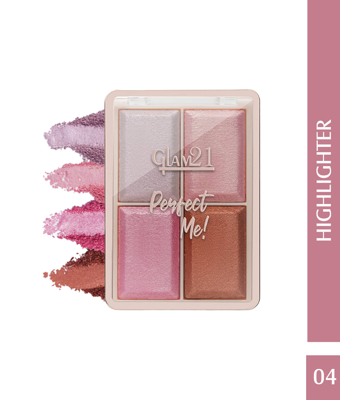 Glam21 Perfect Me! Highlighter Palette Blusher Weightless Longlasting Glow Face Kit 6g Shade-04 Glam21 Perfect Me! Highlighter Palette Blusher Weightless Longlasting Glow Face Kit 6g Shade-04