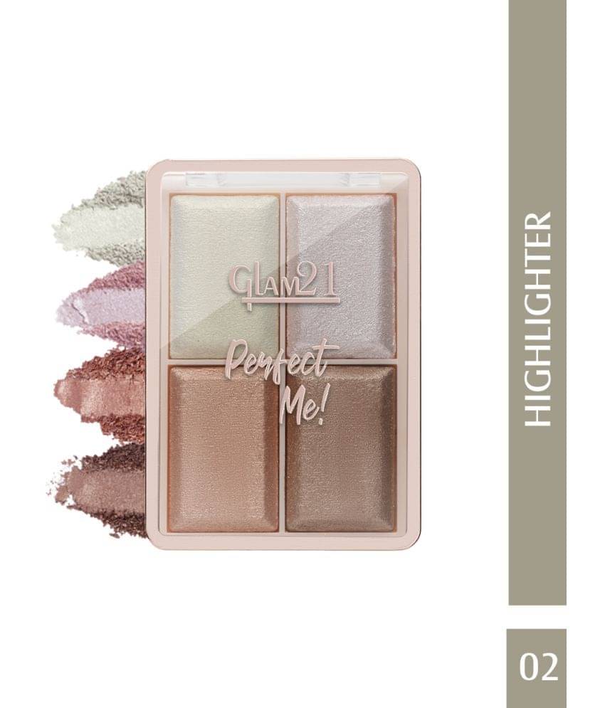     			Glam21 Perfect Me! Highlighter Palette Blusher Weightless Longlasting Glow Face Kit 6g Shade-02