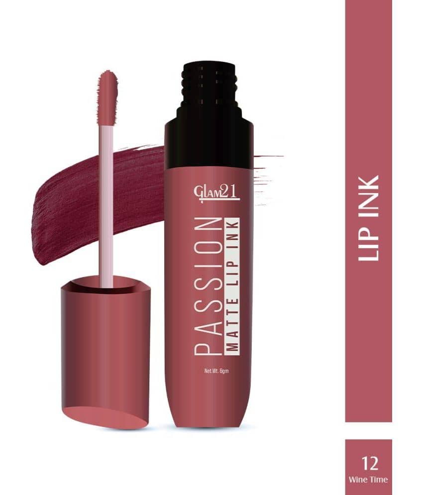 Glam21 Passion Matte Lip Ink Upto 12Hour Color Stay Lightweight & Comfortable 6gm Brick Pink-08