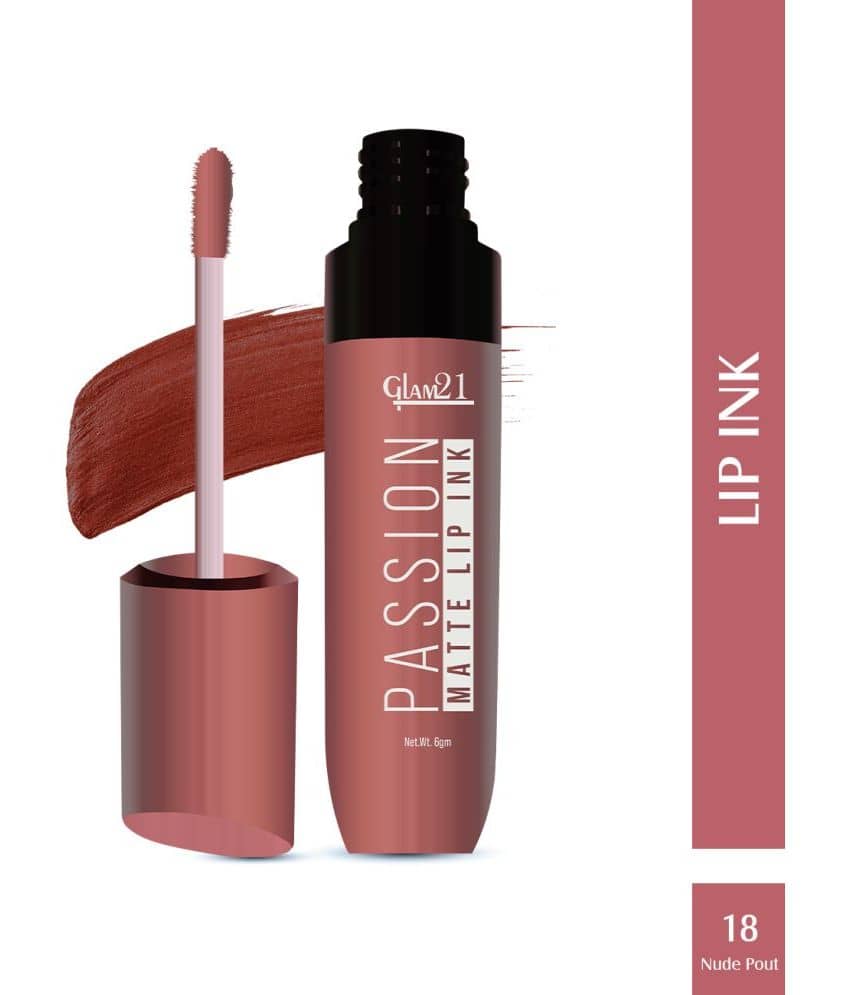 Glam21 Passion Matte Lip Ink Upto 12Hour Color Stay Lightweight & Comfortable 6gm Brick Pink-08