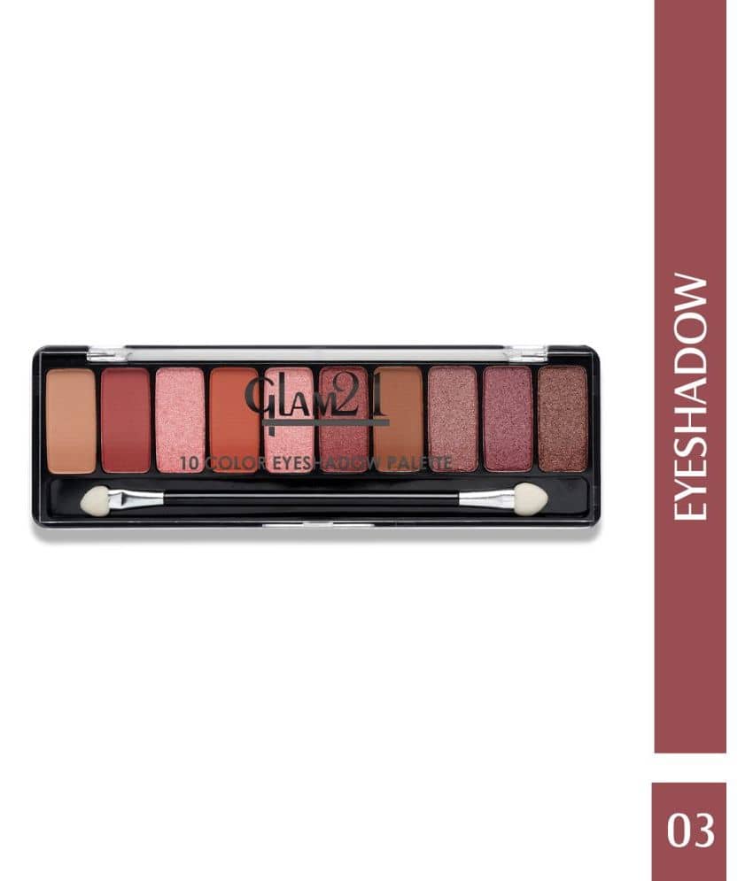 Glam21 10 Color Eyeshadow Palette LongLasting mattes and creamy shimmers 13.5g Shade-04 - Makeup - Eyes | Buy online on ZillyBuy