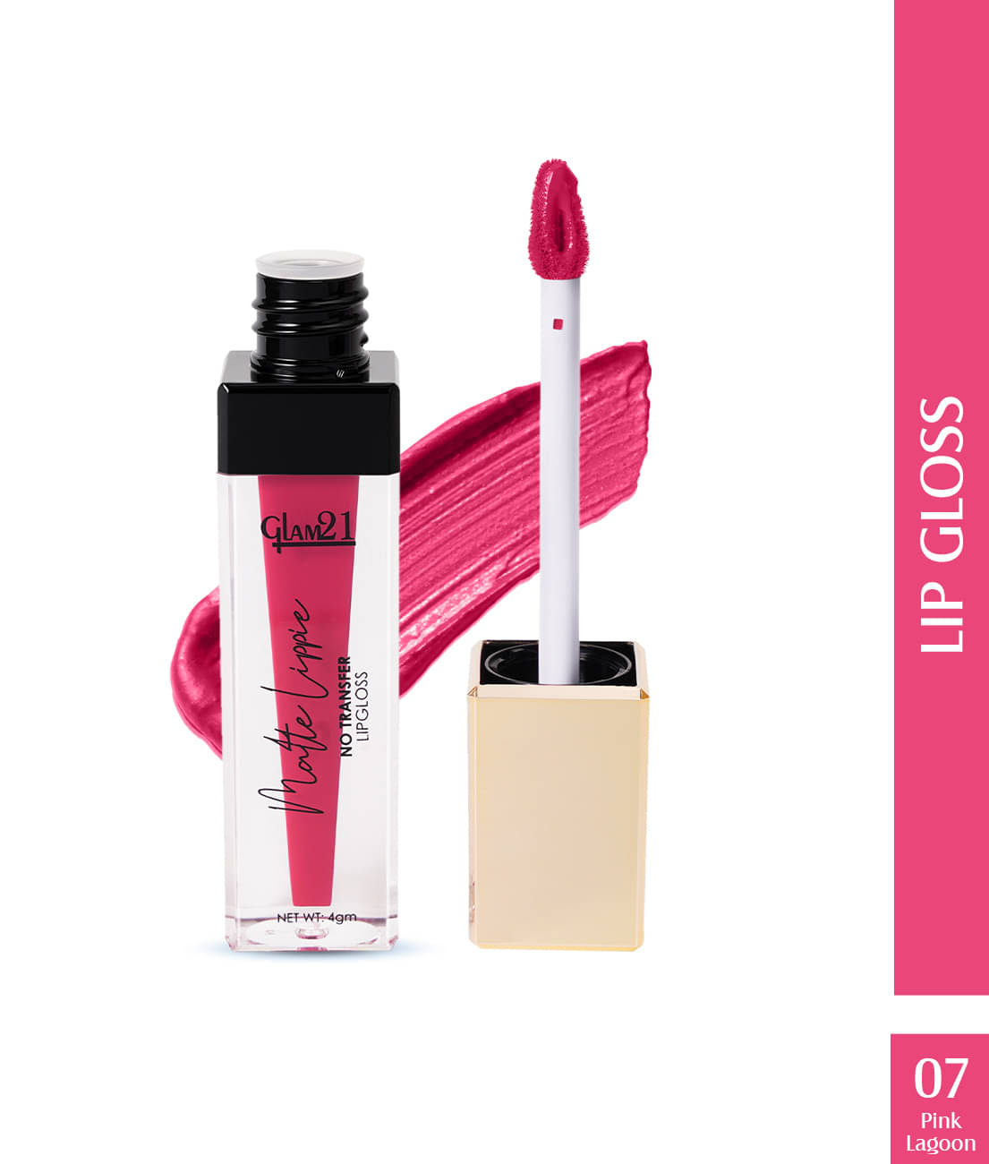    			Glam21 Matte Lippie No Transfer Lip Gloss Lightweight & Easy to Apply Matte Finish Pink Lagoon07