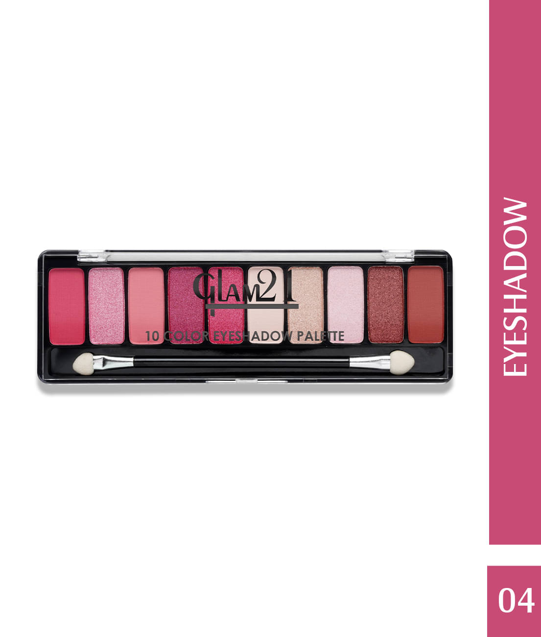     			Glam21 10 Color Eyeshadow Palette LongLasting mattes and creamy shimmers 13.5g Shade-04